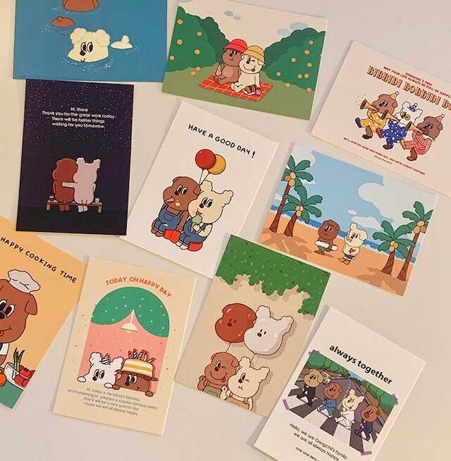[1107] ゴンチリ ミニ ポストカード パック（10枚）韓国雑貨 韓国文房具 moim モイム