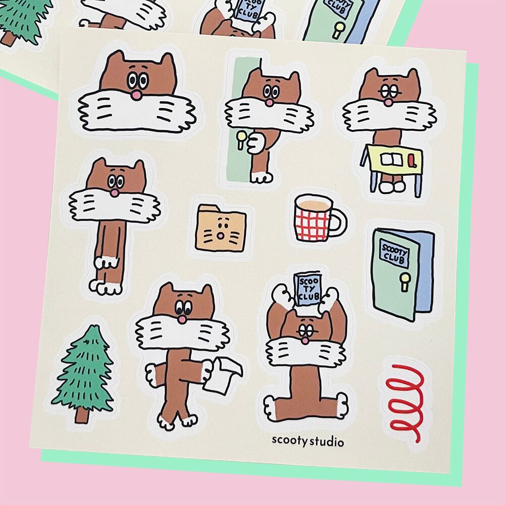 [scooty studio] Ralph ステッカー（2シート入り）　韓国雑貨 韓国文房具 ステッカー