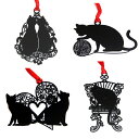 最短当日出荷◆ しおり ブックマーク ブックマーカー 猫好きにはたまらない ネコ 影絵 シルエット ステンレス金属 4つセット (ねこの日常)