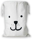 最短当日出荷◆ ドッグ 犬 フェイス 巾着 68×48cm/コットン 袋 北欧 子供部屋 収納 かわいい おしゃれ わんこ 大きめ プリント 笑顔 スマイル
