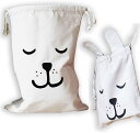【P5倍!!】最短当日出荷◆ ドッグ 犬 フェイス 巾着 袋 21×27cm & 68×48cm 小物入れ ポーチ 給食袋/わんこ コットン 袋 帆布 アメリカ...