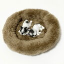 【P5倍&2点以上8%OFF!!】 フィギュア 置物 オーナメント マグネット 犬 わんこ ふわふわ ベッド付 ドッグ リアル 本物そっくり 磁石 (すやすや ...