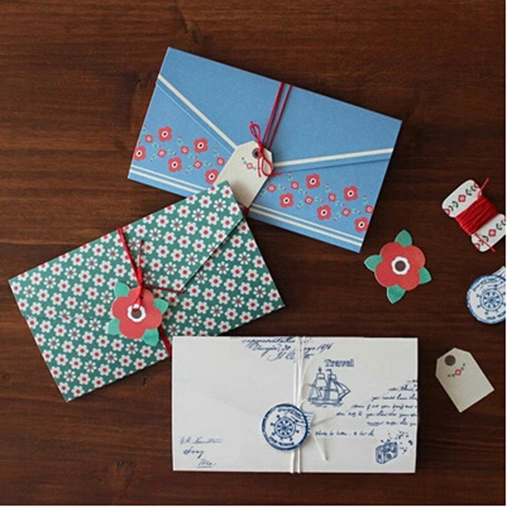 【P5倍!!】最短当日出荷◆ メッセージ カード 封筒 型 ミニレター モダン 和柄 和風 カラフル 花柄 つばき ヨット タグ+ひもセット (4柄×各2つ 計...