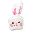最短当日出荷◆ギフトバッグ 袋 うさぎ ビニール ギフト ショップ 袋 24×37cm 50枚入 笑顔 (ピンク | ニコッ Lサイズ)