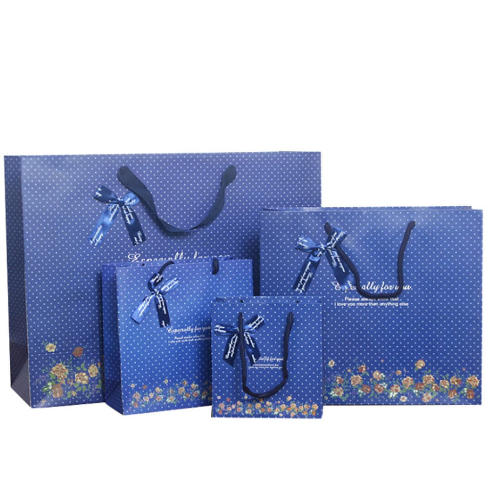 最短当日出荷◆ラッピング ギフトバッグ 手提げ袋 紙袋 5枚 (花束とリボン 20×22.5×8cm)
