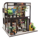 【P5倍&2点以上8%OFF!!】ドールハウス ミニチュア 手作りキットセット 植物たくさんのコーヒー屋さん | 喫茶店 カフェ 珈琲 二階建て モダン | 中...