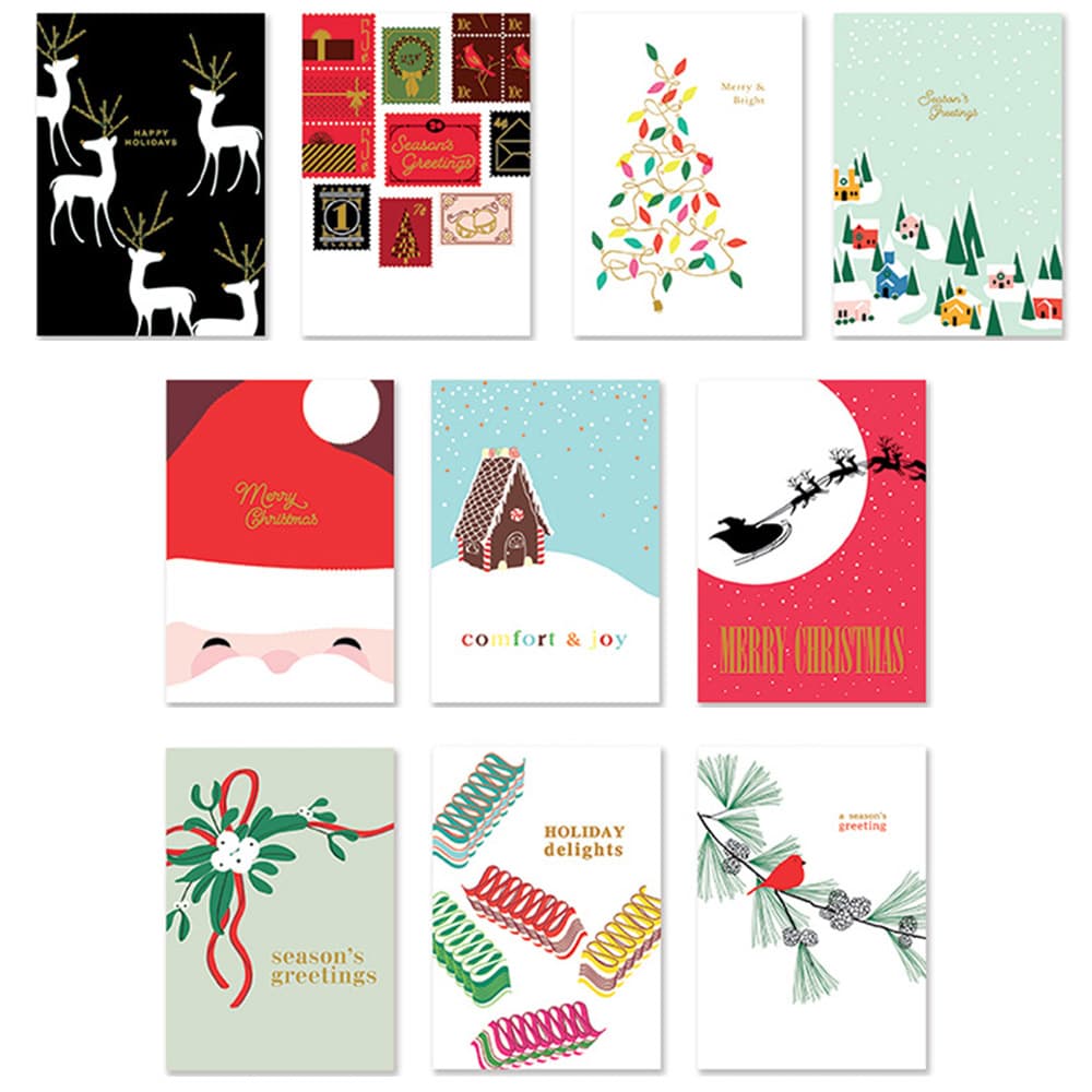 【P5倍!!】最短当日出荷◆クリスマスカード メッセージカード クリスマス トナカイ ツリー サンタ プレゼント | 柄 おしゃれ 箔押し 大容量 (カード+封...
