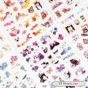 【P5倍&2点以上350円OFF!!】最短当日出荷◆シール 12シート アニマル 動物 猫 花 フラワー 和紙/ご褒美 スケジュール 手帳 アルバム デコ 手紙 カレンダー (猫ざんまい)