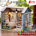 最短当日出荷◆【日本語説明書】 1/24 ドールハウス ミニチュア 手作りキットセット 小型 初心者 | 犬 と 暮らす部屋 | LEDライト+アクリルケース (カフェ・スタイル)