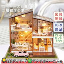 【P5倍&2点以上8%OFF!!】1/24 ドールハウス ミニチュア 手作りキットセット コーギー 犬 と暮らす 二階建ての家 ナチュラル サボテン ピンク 車...