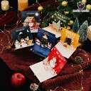 最短当日出荷◆クリスマス カード+封筒+シール 6種 アソートセット 動物 アニマル ポップアップ 3D 飛び出す スノーマン サンタさん シロクマ トナカイ ...