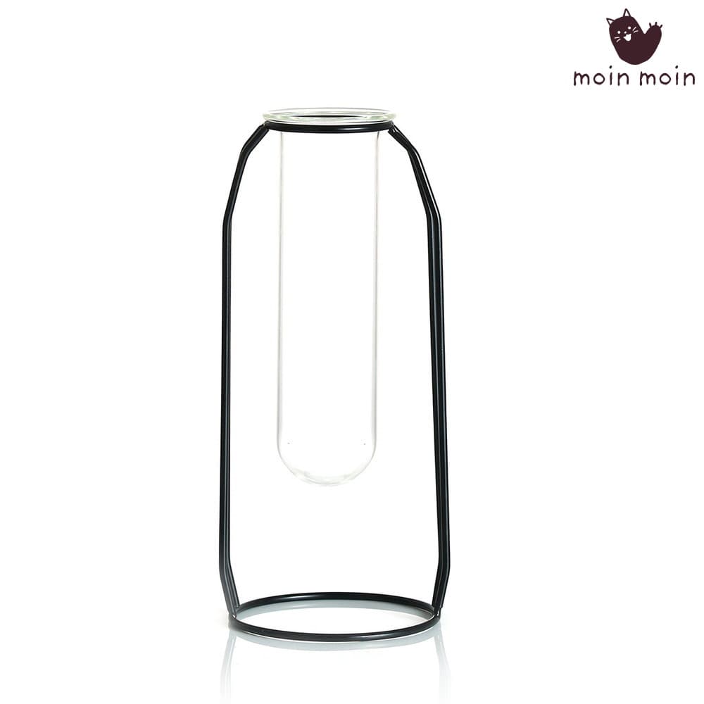 最短当日出荷◆フラワーベース 花瓶 一輪挿し 幅10.5×高さ24cm ワイヤー フレーム ガラス おしゃれ インテリア 北欧 フラスコ 金属枠 透明 ポット ...