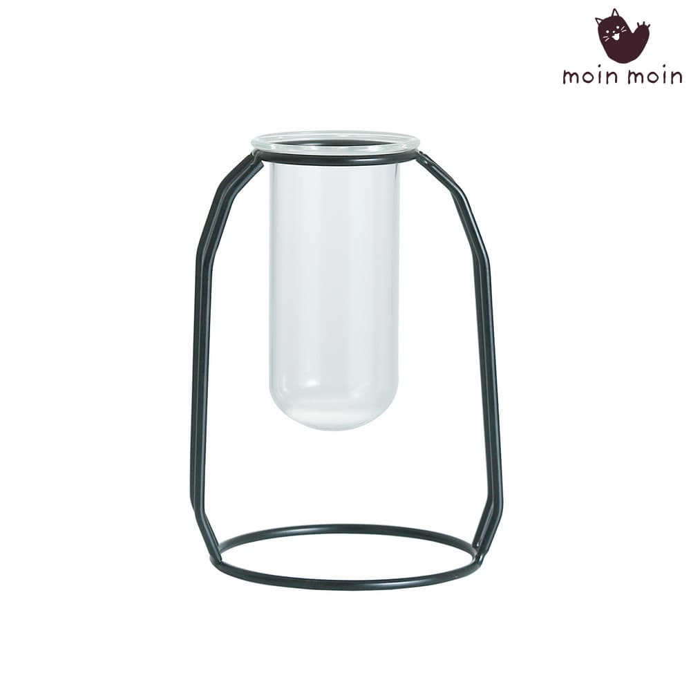 最短当日出荷◆フラワーベース 花瓶 一輪挿し 幅11×高さ16cm ワイヤー フレーム ガラス おしゃれ インテリア 北欧 フラスコ 金属枠 透明 ポット 植木...