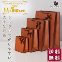 【P10倍&2点以上8%OFF!!】ラッピング ギフトバッグ 手提げ袋 紙袋 5枚 (シンプルブラウンライン・リボン 40×30×12cm) ハイピング 縁取り...