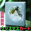 最短当日出荷◆クリスマス カード ポップアップカード+封筒セット ホワイト 繊細 美麗 ツリー 影絵 切り絵 雪 結晶 飛び出す 3D