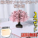最短当日出荷◆メッセージ カード 本体 +封筒 × 2つセット | お家で お花見 桜 チェリーブロッサム 春 美麗 3D 立体 飛び出す /お祝い 祝 誕生日...