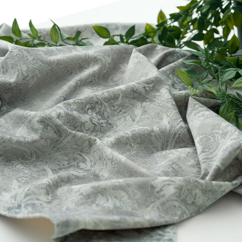 クッションカバー おしゃれ 45cm×45cm 【VH9001】 アミ [1枚] おしゃれ ベロア ダマスク柄 豪華 上品 別珍 グレー 北欧 C-F-1 [2]