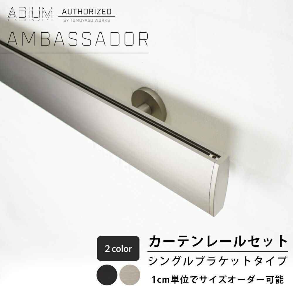 Iron - [全品P10倍15日限定20時〜6時間] アイアンカーテンレール シングルセット 0.5〜6mまで [1cm単位サイズオーダー おしゃれ 高級感 シンプル 高級 男前 カーテン レール ハイエンド ドイツ製 ADIUM アディウム AMBASSADOR アンバサダー] H-N-0