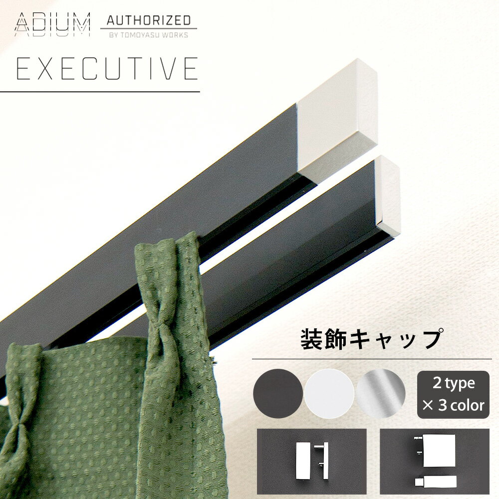 Iron - アイアンカーテンレール エグゼクティブ 装飾キャップ ADIUM[おしゃれ 高級感 シンプル 高級 男前 カーテン レール ハイエンド ドイツ製 ADIUM アディウム EXECUTIVE ブラケット 部材 パーツ] H-N-0