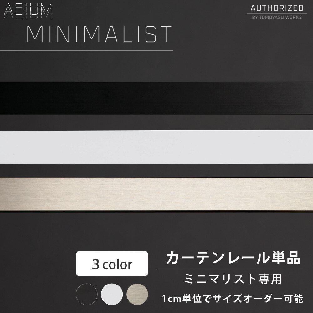 アイアンカーテンレール ミニマリスト レール 0.5～6mまで ADIUM[1cm単位サイズオーダー おしゃれ 高級感 シンプル 高級 男前 カーテン レール ハイエンド ドイツ製 ADIUM アディウム 部材 パーツ] H-N-0