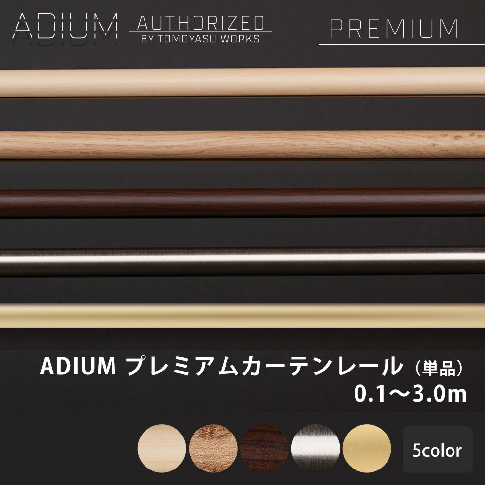 Single - [全品P10倍15日限定20時〜6時間] カーテンレール アイアン レールのみ 0.1〜0.5m [1cm単位サイズオーダー おしゃれ 高級感 シンプル 高級 北欧 木目 木 ウッド カーテン レール ハイエンド ドイツ製 ADIUM PREMIUM アディウム プレミアム] H-N-0