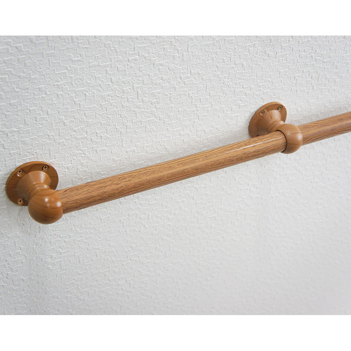 パイプ用カラー木目ブラケット止/19mm［DIY クローゼット ハンガーパイプ 手すり ...