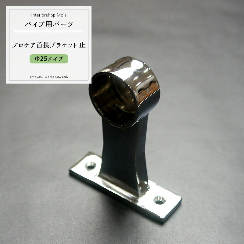 [全品ポイント10倍20日20時～24時まで] パイプ用プロケア首長ブラケット止/25mm［DIY クローゼット ハンガーパイプ 手すり 棚 タオル掛け］ JQ