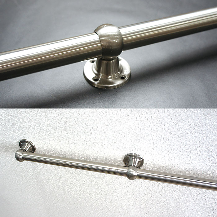 パイプ用SUS304ステンレスブラケット通/19mm［DIY クローゼット ハンガーパイプ 手すり 棚 タオル掛け］ JQ