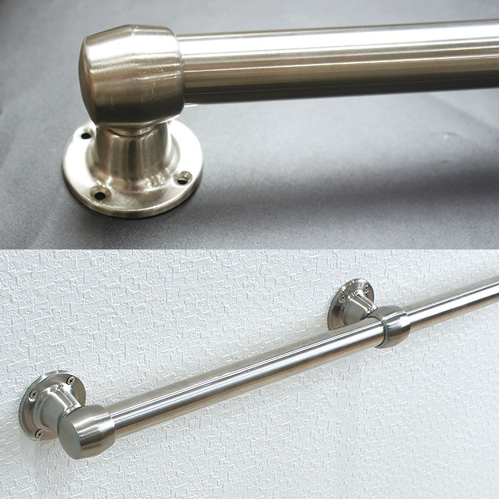 パイプ用ステンレススィートブラケット止/19mm/パイプが回転しにくいゴムストッパー付 ［DIY クローゼット ハンガーパイプ 手すり 棚 タオル掛け］ JQ