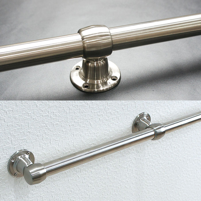 パイプ用ステンレススィートブラケット通/25mm［DIY クローゼット ハンガーパイプ 手すり 棚 タオル掛け］ JQ