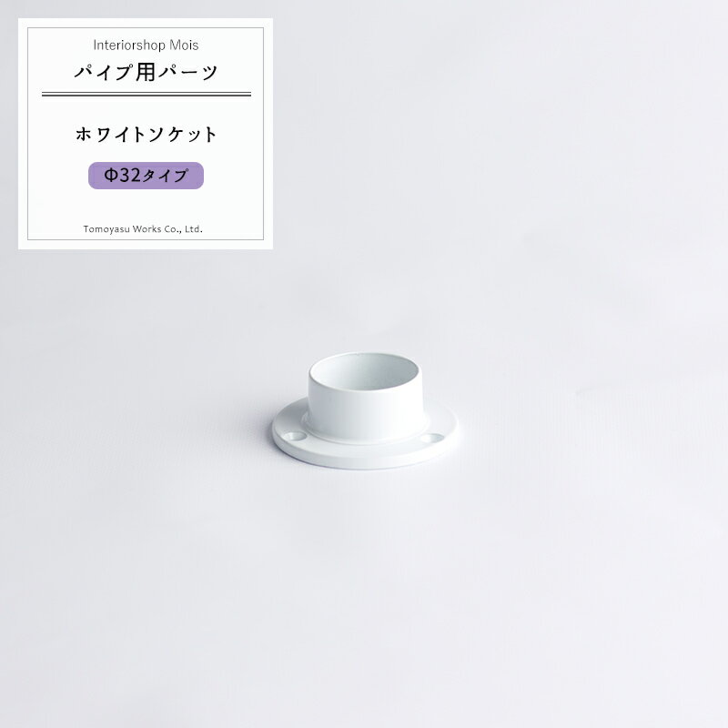 [マラソン最大1,000円OFFクーポン]パイプ用 ソケット ホワイト 通/32mm 白 [ホワイトブラケット 通し DIY 手摺 手すり タオル掛け 物干し竿 ハンガーパイプ 棚 パイプインテリア 屋外] JQ