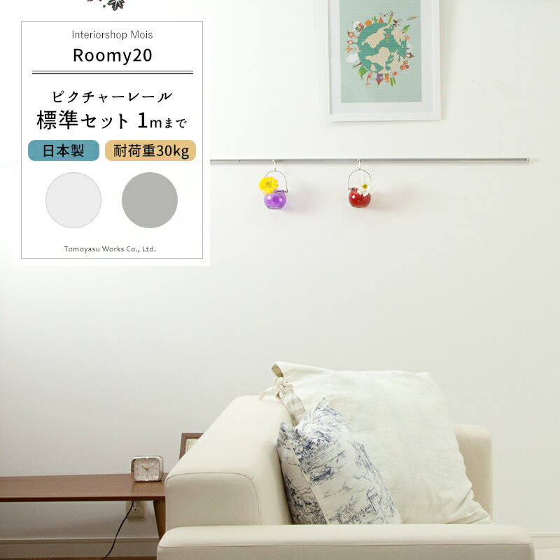 [全品ゲリラP5倍20日18時～24時限定] ピクチャーレールセット ルーミー20 ～1m カット料込 天井付け 壁付け [絵 写真 インテリア 展示用 パネル おしゃれ ディスプレイ 収納 かける 美術館 学校 展示 壁掛け パネル ] JQ