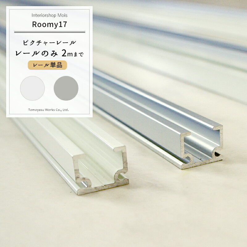 [全品ゲリラP5倍20日18時～24時限定] ピクチャーレール レール単品 ルーミー17 ～2m カット料込 天井付け 壁付け [絵 写真 インテリア 展示用 パネル おしゃれ ディスプレイ 収納 かける 美術館 学校 展示 壁掛け パネル ] JQ