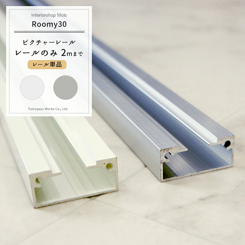 [全品ゲリラP5倍20日18時～24時限定] ピクチャーレール レール単品 ルーミー30 ～2m カット料込 天井付け 壁付け [絵 写真 インテリア 展示用 パネル おしゃれ ディスプレイ 収納 かける 美術館 学校 展示 壁掛け パネル ] JQ