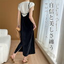 キャミソールワンピース ワンピース レディース キャミワンピース キャミワンピ ロングワンピース キャミ マキシ丈 ロング丈 サロペット オールインワン Iライ...