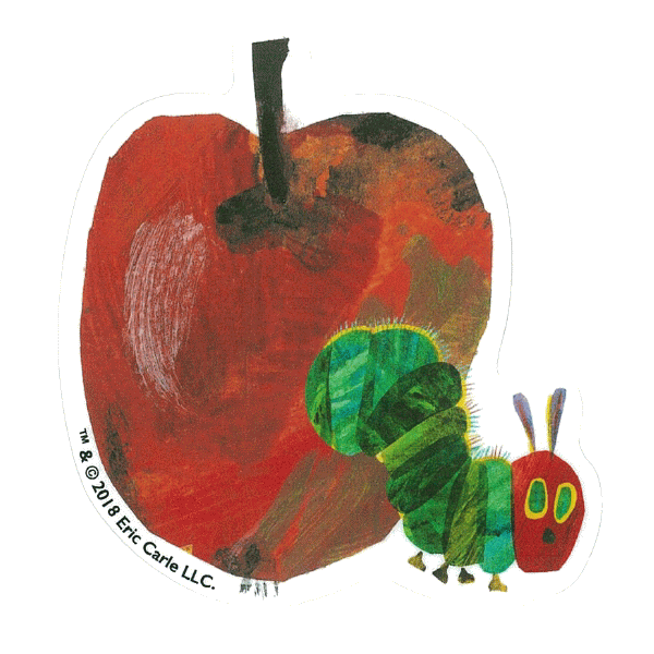 ステッカー 「りんご」W93mm×H100mm はらぺこあおむし 【追跡可能メール便_ポスト投函】ERIC CARLE エリックカール インクジェット/シール