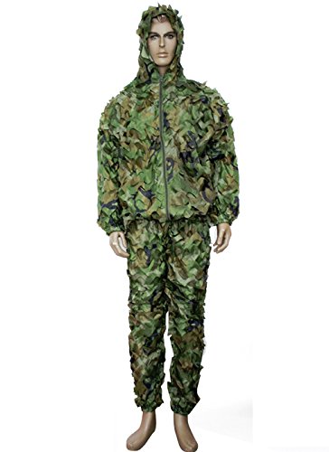 【11/1(土)10%OFFクーポン】3Dパターン メッシュ ギリースーツ 上下セット ウッドランド迷彩 【あす楽】