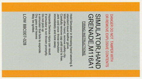 サイクロングレネード用 着せ替えジャケットステッカー M116A1閃光手榴弾【あす楽】