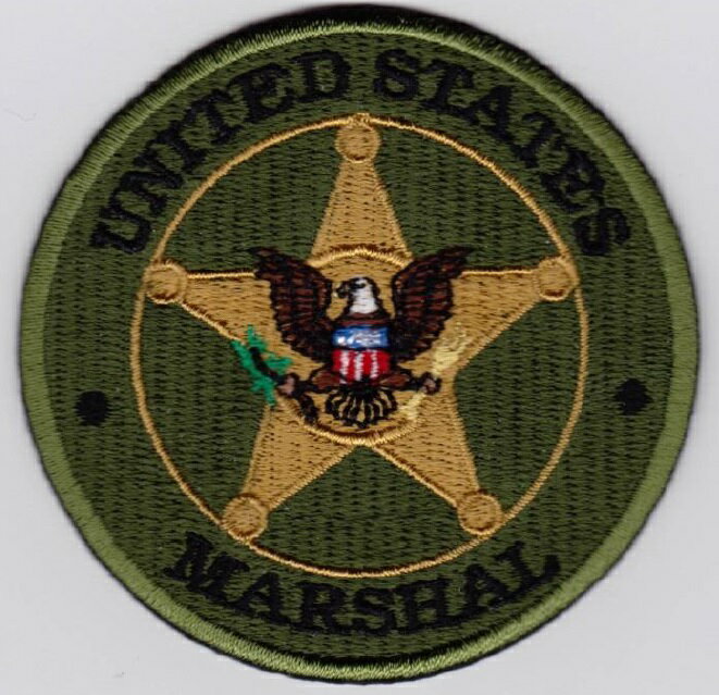 【店内全品3％オフクーポン】ポリスレプリカパッチ U.S.Marshal Badge Patch グリーン (583) 【あす楽】