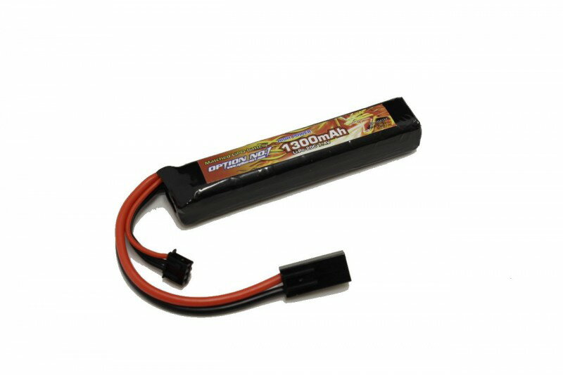 【店内全品10％オフクーポン】OPTION NO.1・HIGH POWER Li-Po 7.4V 1300mAh GB0041M ミニS ストックチューブイン　マッチドタイプ 【あす楽】