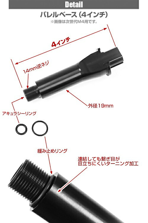 Laylax 次世代M4用4インチ アウターバレルベース 【あす楽】