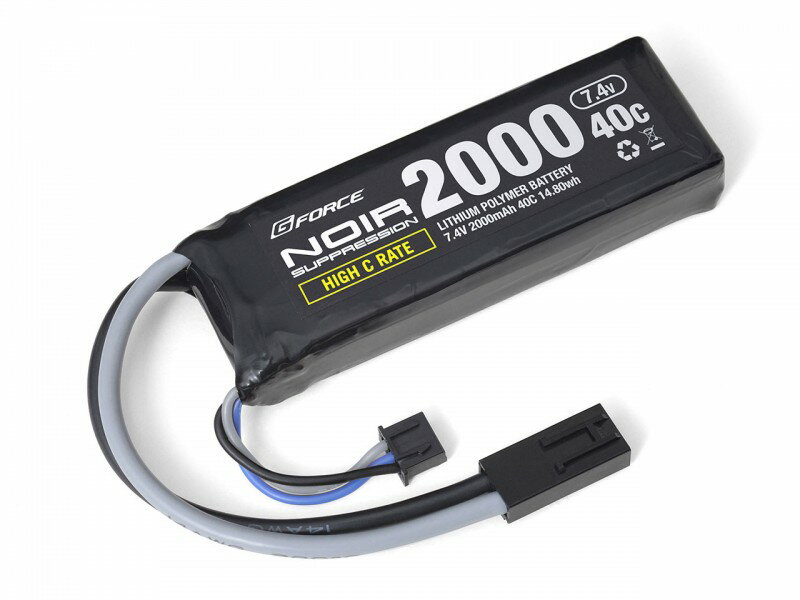 G FORCE　高レート40C　Noir Suppression Li-Po 7.4V 2000mAh 40C ミニSバッテリー互換タイプ 