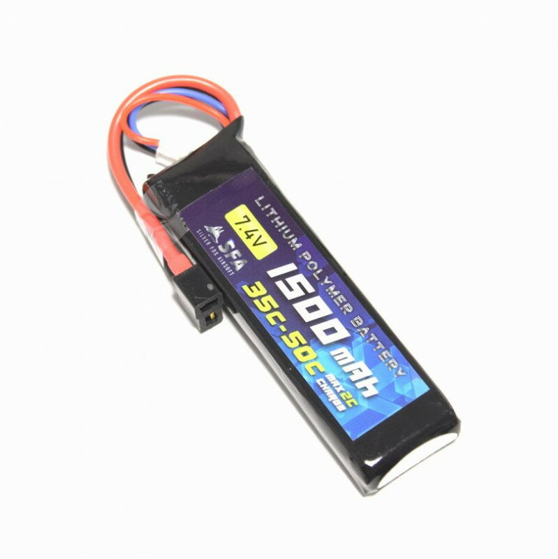 SFA 7.4v1500mAh リポバッテリー 35C-50C ミニS ラージT型コネクタータイプ【あす楽】