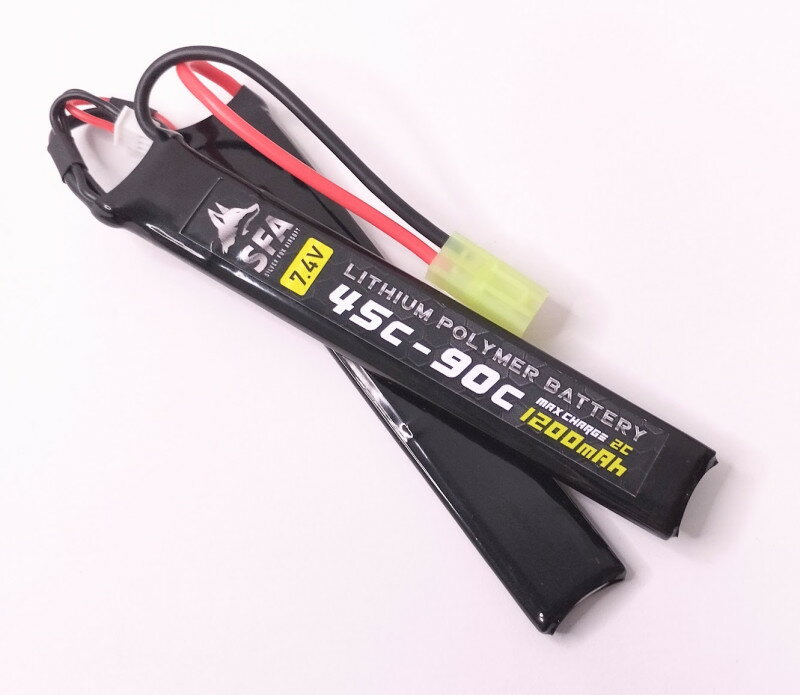 SFA LIPOバッテリー 7.4V1200mAh 45C-90C セパレートタイプ タミヤミニコネクター 【あす楽】のサムネイル