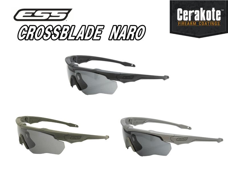 ESS ゴーグル JAPAN LIMITED Cerakote Series CROSSBLADE NARO マットブラック/チタニウム/オリーブドラブ クロス...