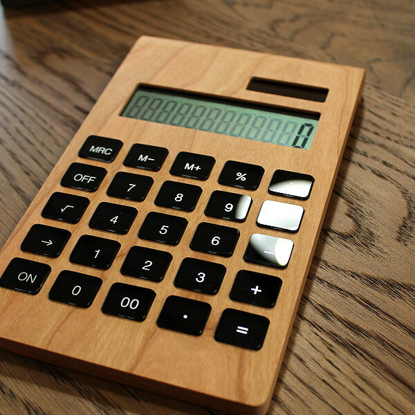 ■12桁表示の木製ソーラー電卓「Solar Battery Calculator Desk Type」