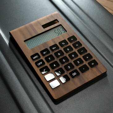 ■12桁表示の木製ソーラー電卓「Solar Battery Calculator Desk Type」