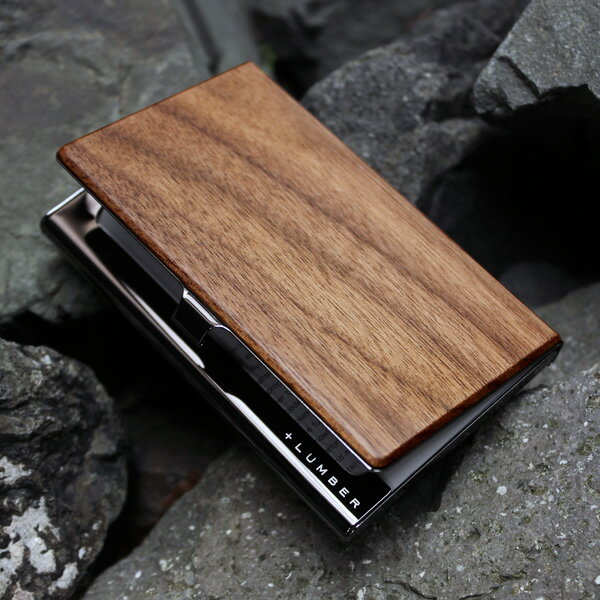 ■【送料無料】「+LUMBER CARD CASE」名入れ可 木製 名刺入れ 名刺ケース カードケース カード入れ メンズ レディース 男性用 女性用 木製 ギフト プレゼント おしゃれ 入社祝い 就職祝い Hacoa ハコア