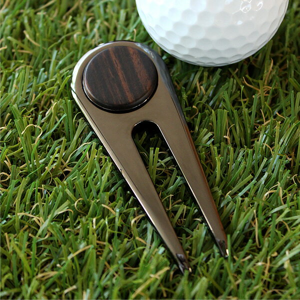 ■【プレミアム】木製グリーンフォーク「Golf Green Fork（黒檀）」