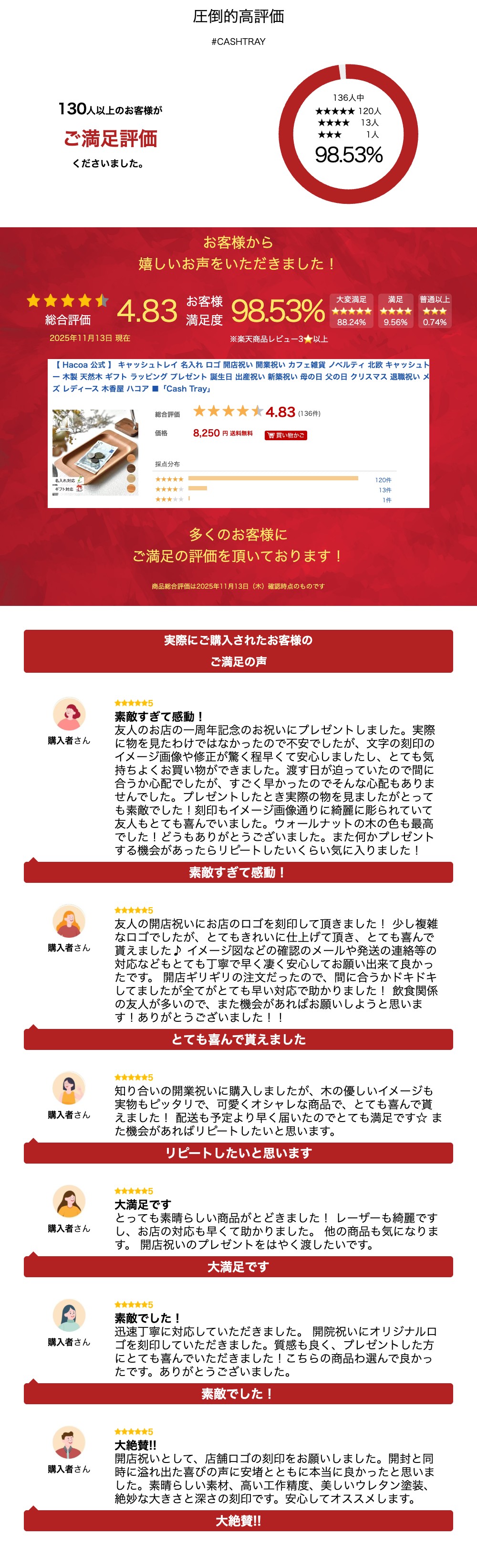 【 Hacoa 公式 】 キャッシュトレイ 名入れ ロゴ 開店祝い 開業祝い カフェ雑貨 ノベルティ 北欧 キャッシュトレー 木製 天然木 ギフト ラッピング プレゼント 誕生日 出産祝い 新築祝い 母の日 父の日 クリスマス 退職祝い メンズ レディース 木香屋 ハコア ■「Cash Tray」 - Image 3